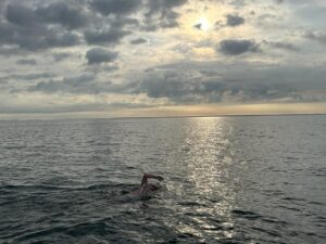 cloudy weather over the sea swimmer ben taylor