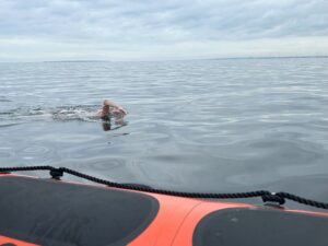 swimmer ben taylor in flat water