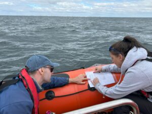 Crew looking at feeding plan nils young